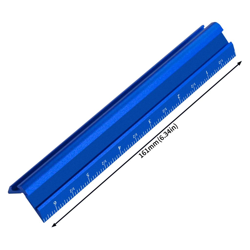 Precision Metric & Imperial Marking V-Ruler,Carpentry Paint Line Ruler - Woodworking Parallel/Vertical Line Scribe Marking Gauge