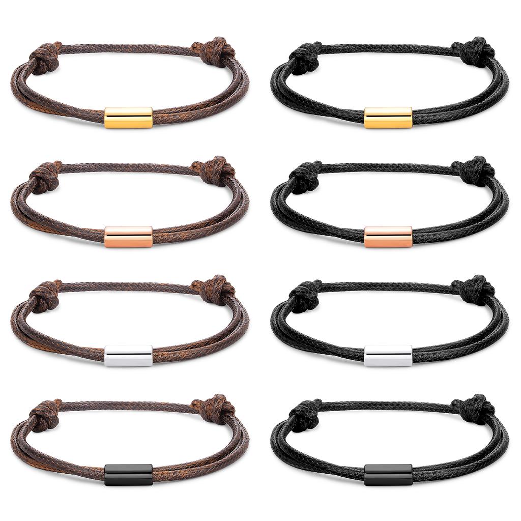 Customize Woven Korean Waxed Polyester Cord Bracelet Handmade Adjustable Thread Rope Bracelets Gift For Women Men