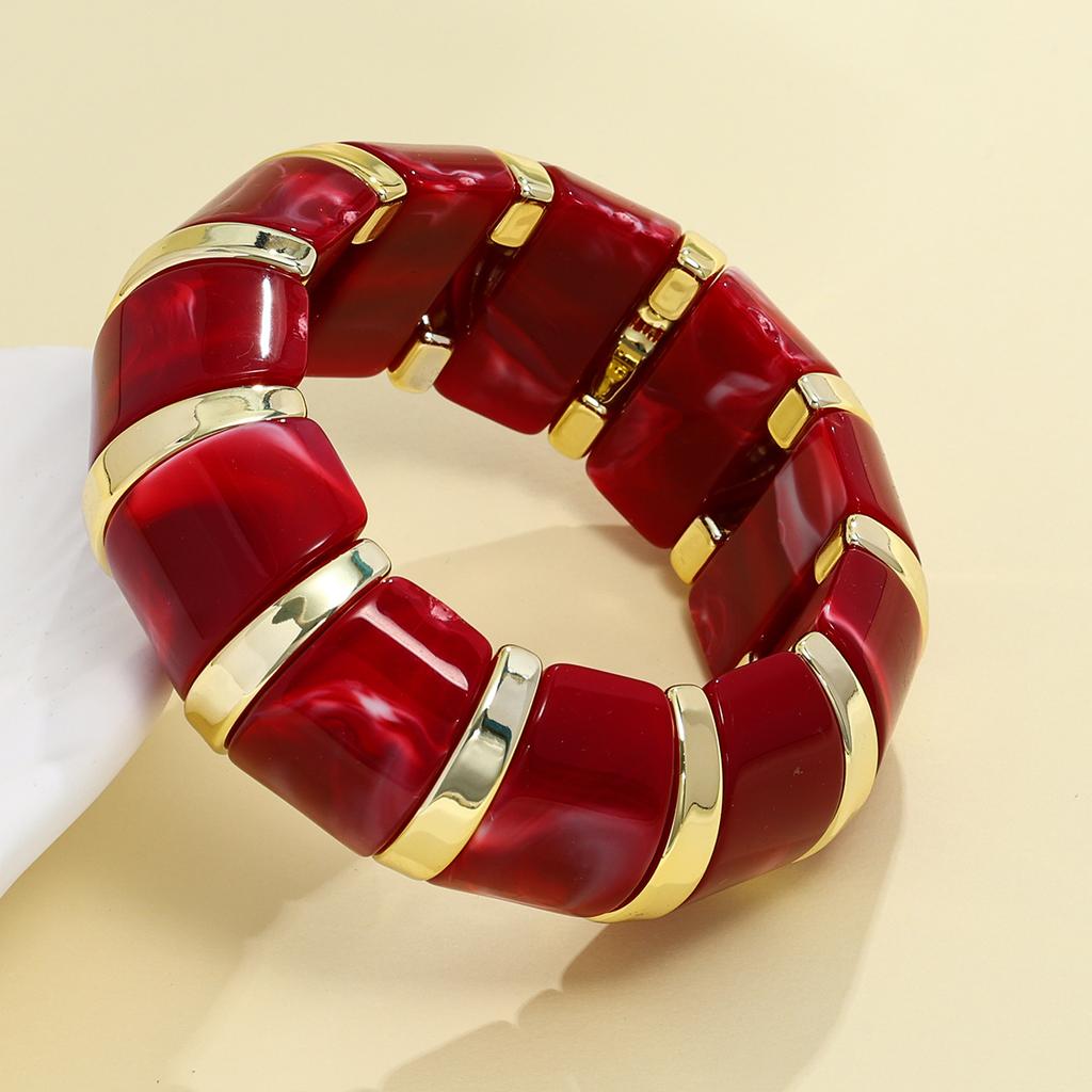 Exaggeration Punk Thick Wide Acrylic Elastic Rope Bracelet Retro Fashion Boho Bracelet Temperament Jewelry for Women