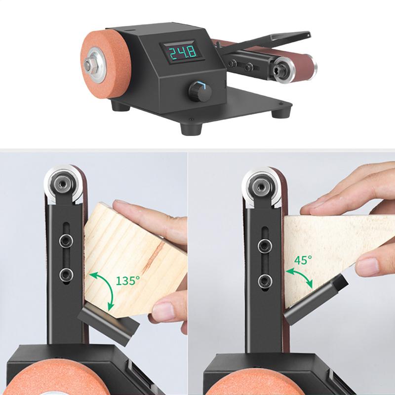 Benchtop Grinder Precision Belt Sander 350W Bench Grinder With 10 Sanding Belts Table High-Speed Sander For Metal Woodworking