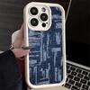 Phone Case for iPhone 17 Air 16E 15 16 Pro Max Retro Denim Pattern Cover 14 Plus 13 12 Mini Soft Shell Silicone Fundas