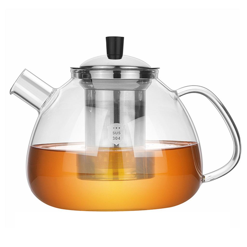 Transparent Glass Teapot Clear Kettle Heat Resistant Tea Infuser With Stainless Steel Infuser Household Teaware 800ml/1500ml