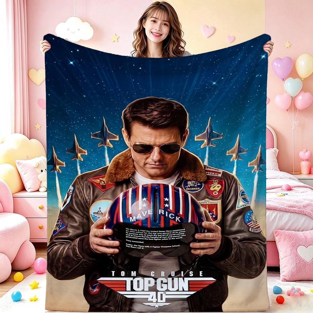 Top Gun Maverick Movie Theme Printed Flannel Blanket Ultra Soft Throw Blanket For Bedroom Bed Sofa Party Decor Birthday Gift