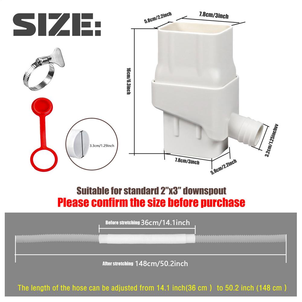 Systém sběru dešťové vody Zahradní okapový odtok s hadicí Sběrač dešťové vody pro zavlažování Střešní svodový odkláněč