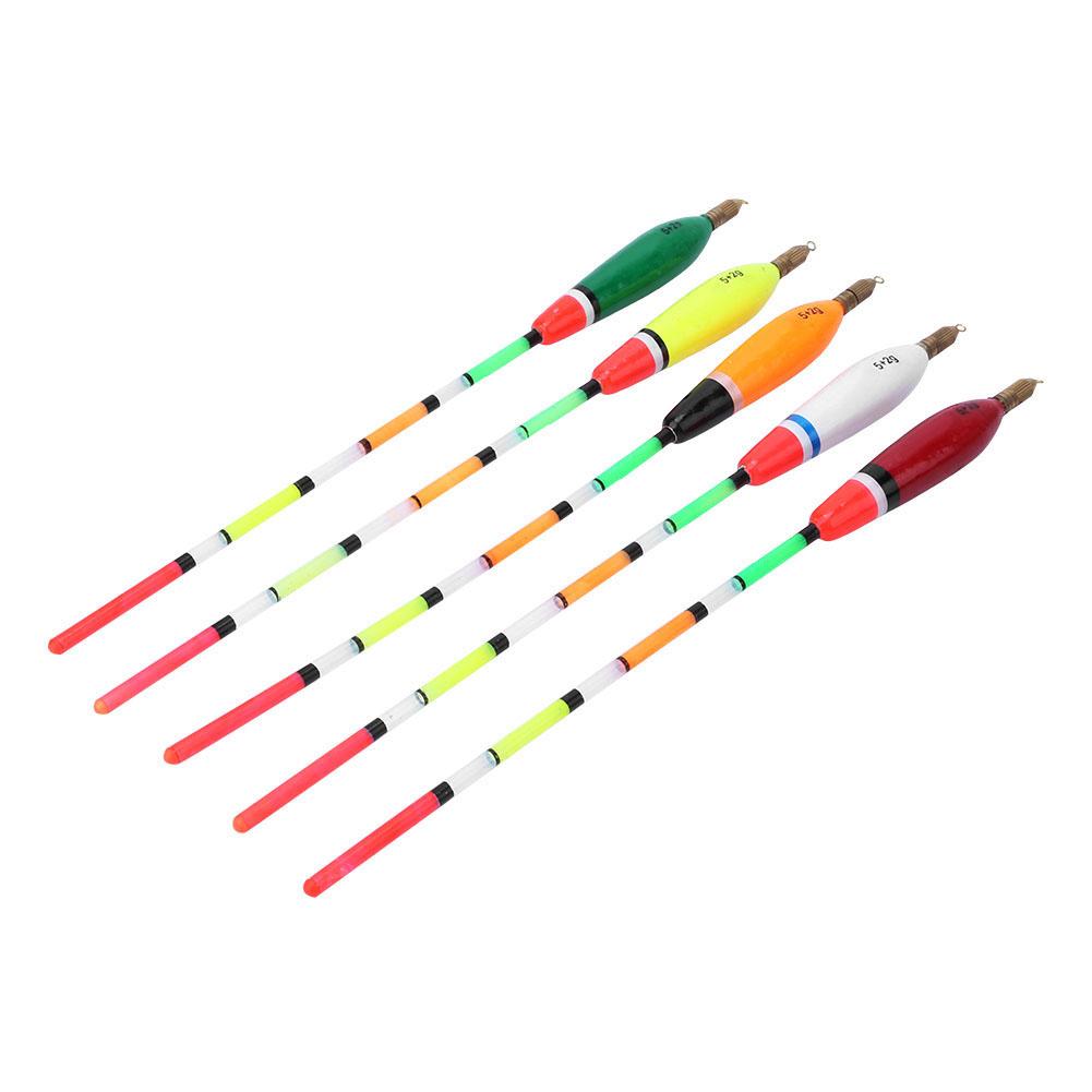 5PCS Multiple Color Balsa Wood Fishing Float Bobber Bite Indicator Angling Equipment(5+2g )