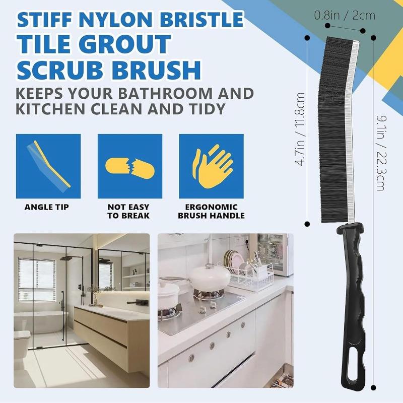2025 neue Fugenreinigungsbürste, Eckfliesen-Fugenbürste mit schmalen Fugen, Bürste mit steifen Borsten für Küche und Bad