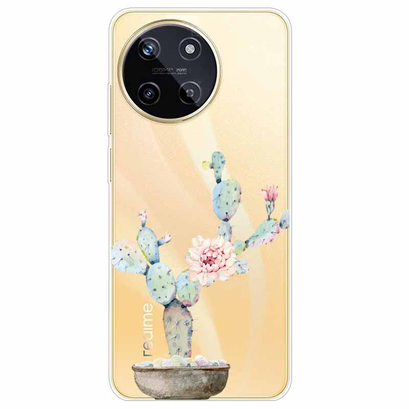

For Realme 11 4G Case 6.4 Clear Soft TPU Cute Cat Transparent Phone Cover For Realme 11 4G Global Silicone Bumper Realme11 4G Realme 11 4G