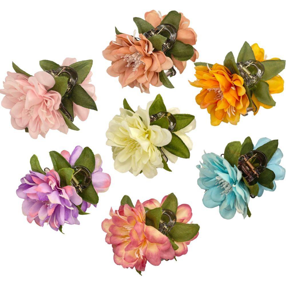 Seaside Artificial Flower Hairpin Cloth Bohemian Style Hair Clip Cute Flower Hair Clip  Holiday