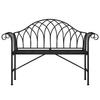 VidaXL Garden Bench 2 Seater 128 Cm Black Steel 318828