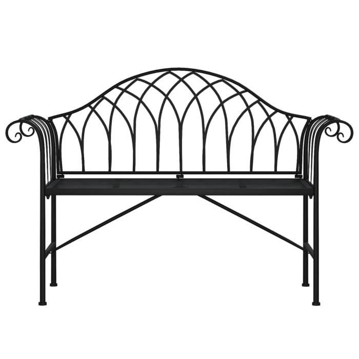 VidaXL Garden Bench 2 Seater 128 Cm Black Steel 318828