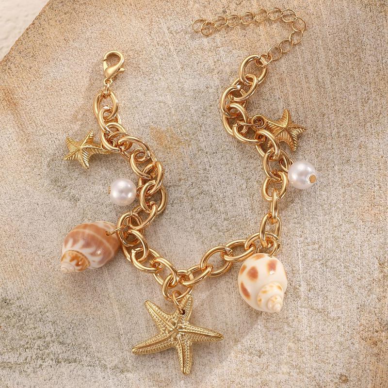 Bohemian Beach Waist Chain Body Jewelry Women'S Bracelet Necklace Waist Chain Imitation Pearl Shell Body Chain Jewelry Gift