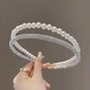 INS Fashion Double-Layer Faux Pearl & Rhinestone Headband: Elegant, Diamond-Studded, Versatile Accessory for Women