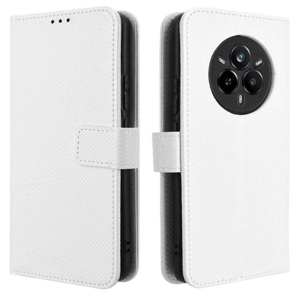 

For Realme 14 Pro 5G Case PU Leather Diamond Texture Wallet Phone Cover E