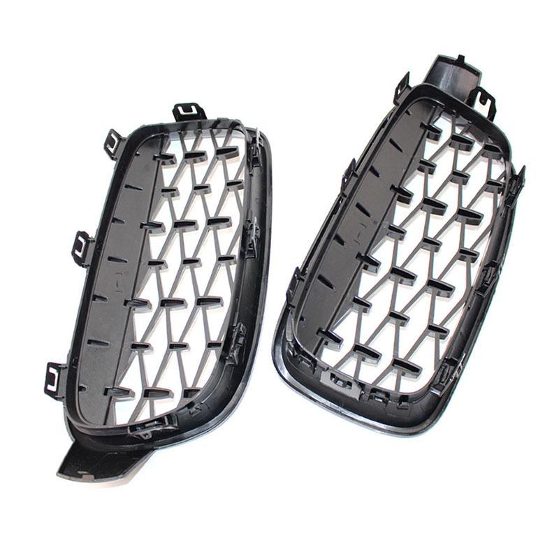 O pereche de grile de rinichi cromate de înaltă calitate pentru BMW Seria 3 F30 F35 F31 2012-2018 Grile de curse în stil diamant în stil Meteor