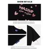 Wassup Heods Trendy Brand Heart-Themed Couple Short-Sleeve T-Shirt Summer Loose Pure Cotton National Trend Unisex T-Shirt Summer