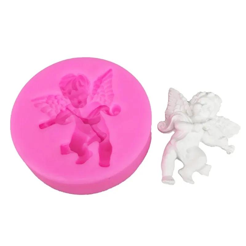 3D Cupid Angel Baby Silicone Fondant Molds Cake Decorating Tools Soap Resin Chocolate Candy Dessert Cupcake Kitchen Baking Mould