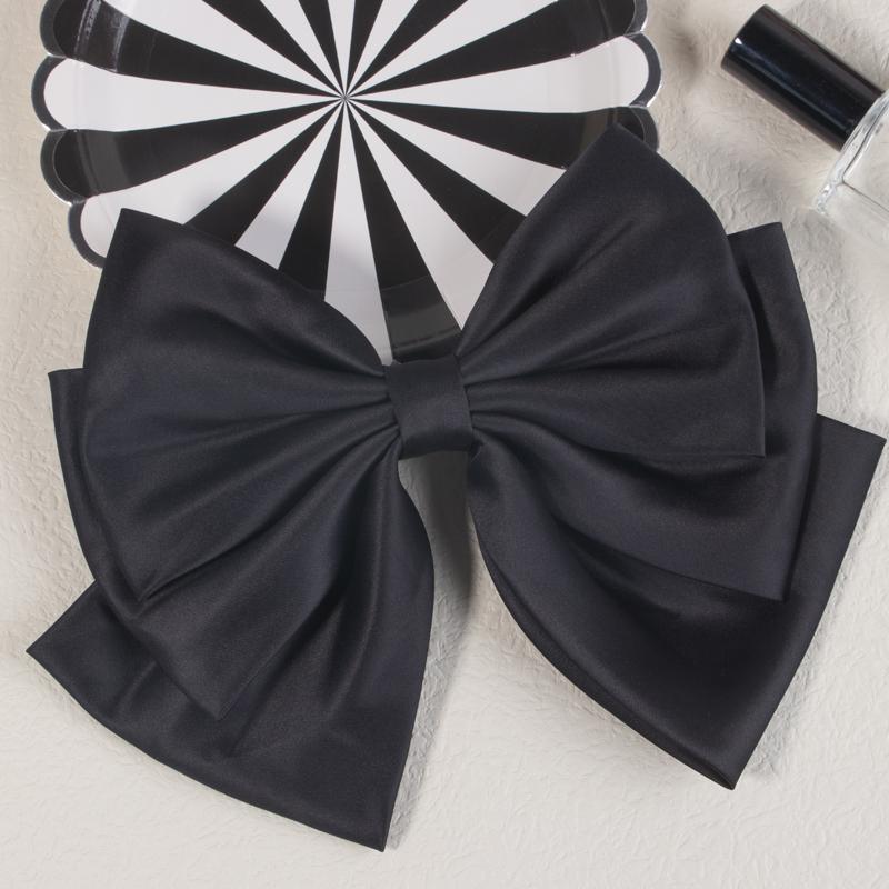 

1PC Large Bow Hair Clips Fashion Simple Solid 9.5inch Satin Hair Bows Pins Women Girls Hair Accessories