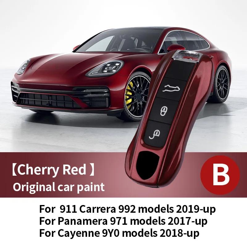 Car Key Paint Protective Case Keyless Cover For Porsche Cayenne Mancan Panamera 911 718 Boxster Cayman Taycan Replacement Shell
