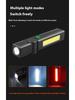 Multifunctional USB Rechargeable Flashlight with Magnet Powerful COB LED Work Light Waterproof Torch