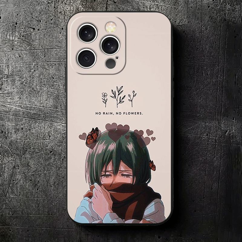 A-Attack On T-Titan Mikasa Soft Phone Case for iPhone 16 16E 17 Air 15 Pro Max 14 Plus 13 Mini 11 12 7 Black Cover Back Shell