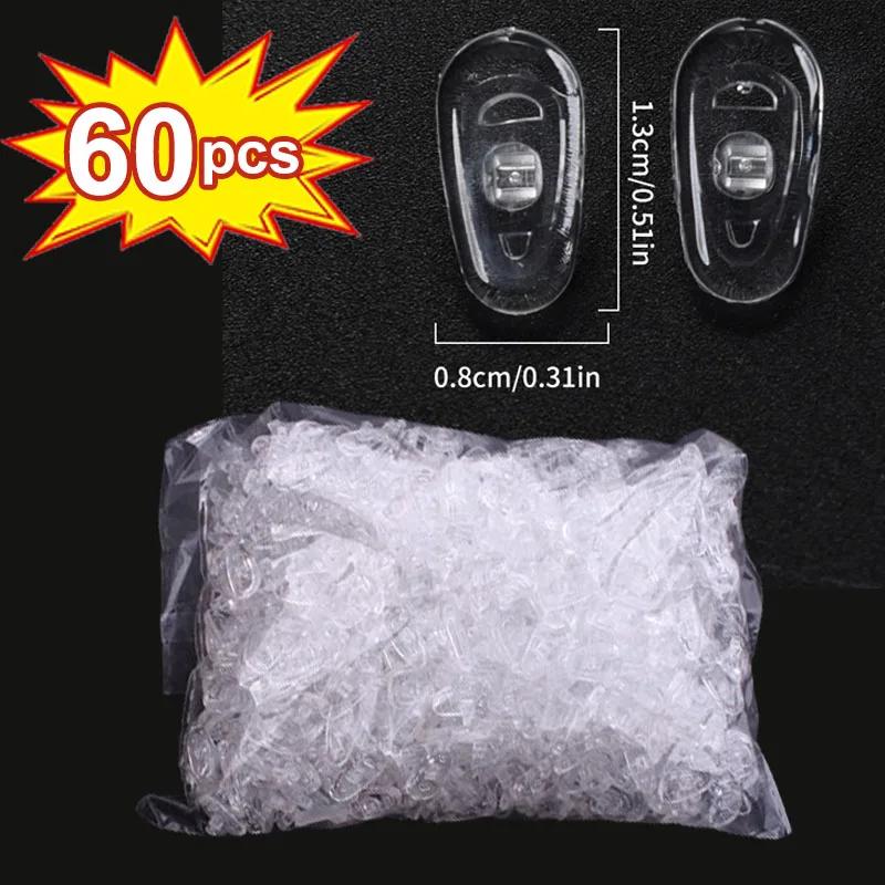 10/100PCS Air Chamber Clear Oval Eyeglass Nose Bracket Silicone Nose Pads Eyewear Anti-drop Sunglasses Glasses Accessories