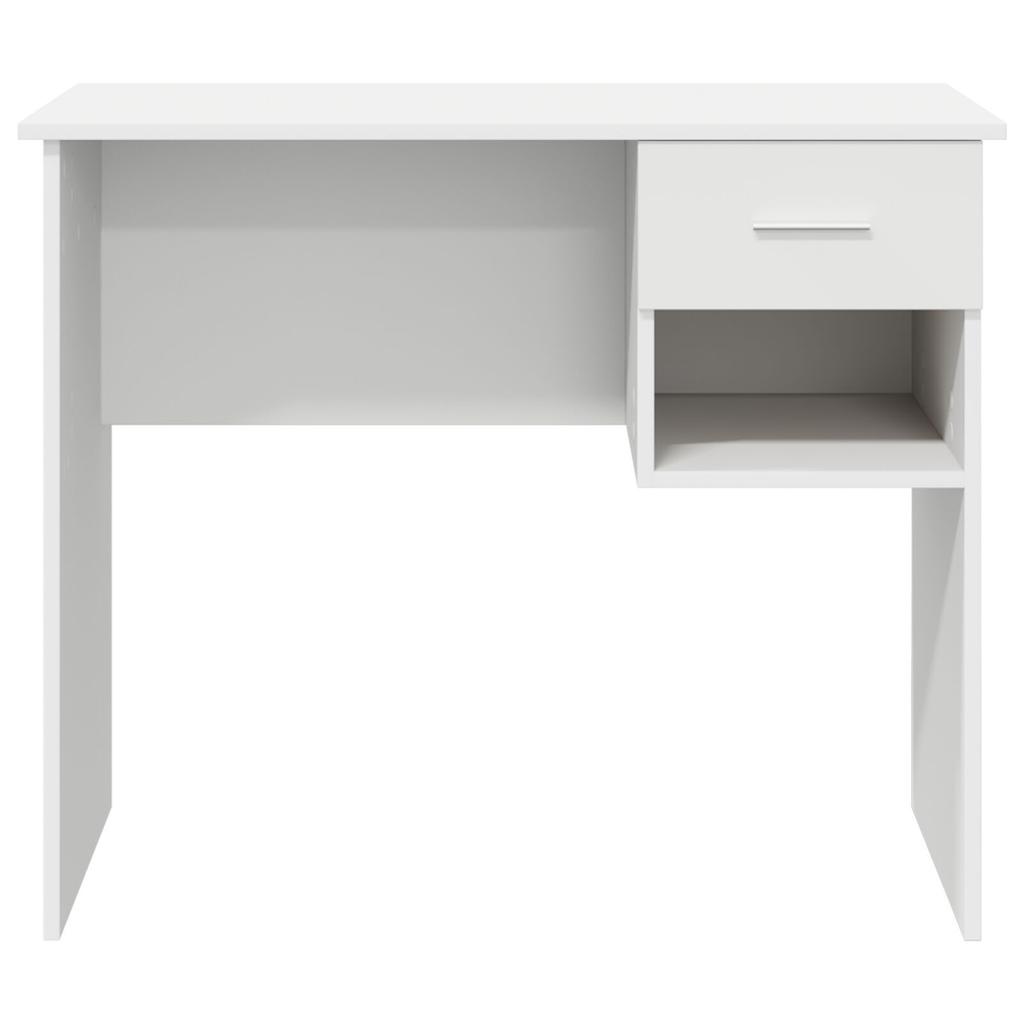 Minimalist White Computer Desk with Drawer Storage Compartments, Suitable for Living Rooms and Studies, Dimensions 90x49.5x75 Cm