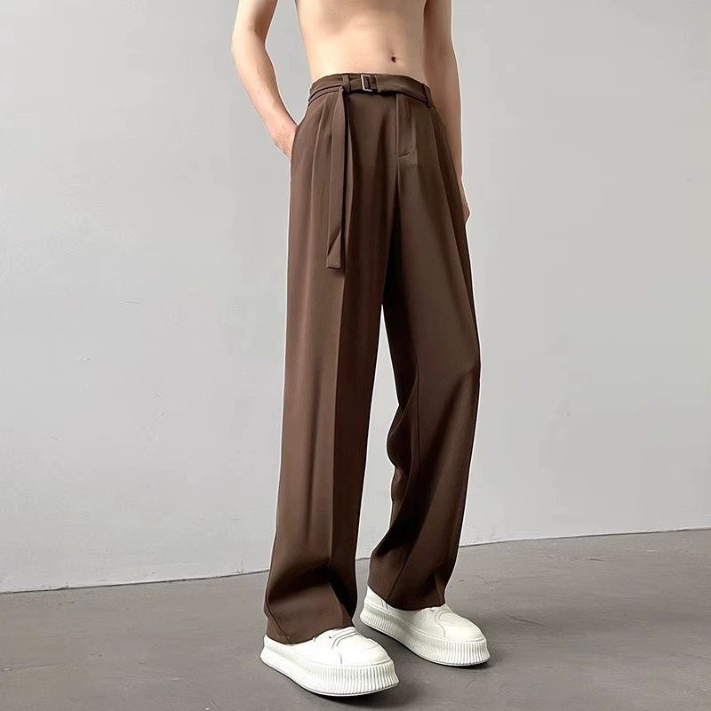 Casualsuit Pants Men's Autumn Japanese Light Luxury Draped Trousers Loose-fit Straight-leg Versatile Wide-leg Long Pants