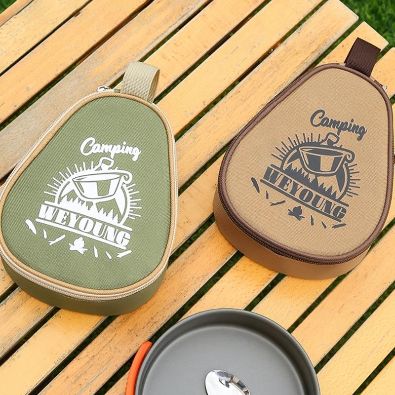 Stilvolle und praktische große Aufbewahrungstasche mit Griffen und Reißverschluss für Campingtöpfe, Picknickschüssel, Outdoor-Kochen