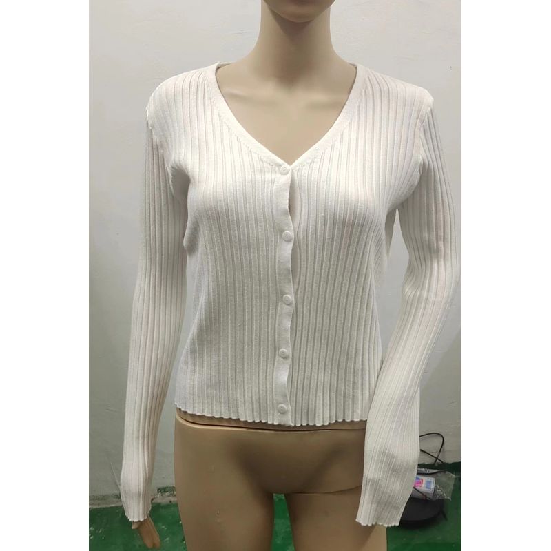

New Fashion Style Women s Clothing Fall and Winter New Arrival Pure Color Knitting Cardigan Sweater Outwear Knit Cardigan Top White XL