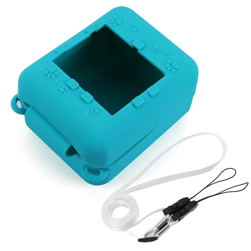 

Силиконовый чехол-накладка Защитный чехол-рукав Защита от падений Защитный держатель для хранения со шнурком для интерактивного цифрового питомца Bitzees озеро синий