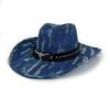 Classic cow head belt, western cowboy hat, European and American style versatile, old big brim peach heart top gentleman's top hat