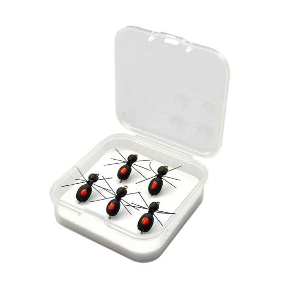 5Pcs Dry Fly Fishing Lure with Sharp Hook Floating Foam Ants Beetles Realistic Artificial Bait Saltwater Freshwater Fishing Accessories