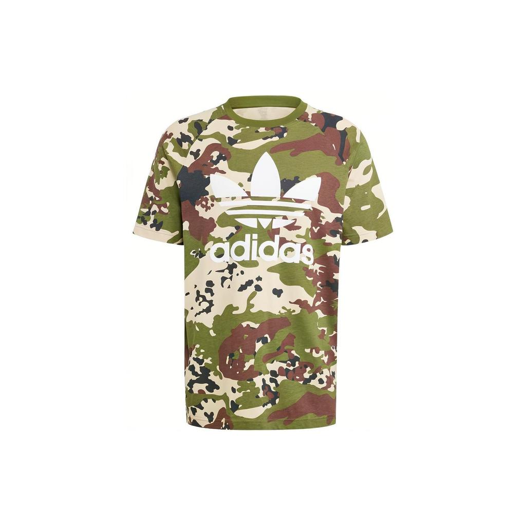 Adidas Maskáčové tričko s trojlístkem Wild Pine Pánské Streetwear IS0215