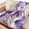 Cartoon Zenless Zone Zero Vivian Banshee Flannel Blanket Warm Soft Anime Genshin Impact Citlali Nap Blanket Decoration Blankets
