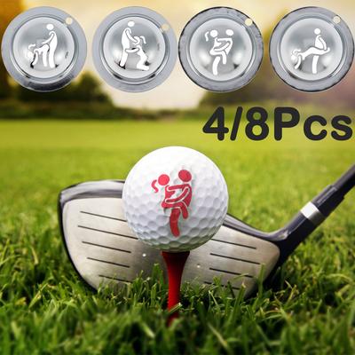 4/8 Stuks Golfbal Lijnmarkeerder Tekengereedschap Roestvrij Staal Grappige Golfbal Markeerder Sjabloon Aangepast DIY Gereedschap Golfbal Accessoires