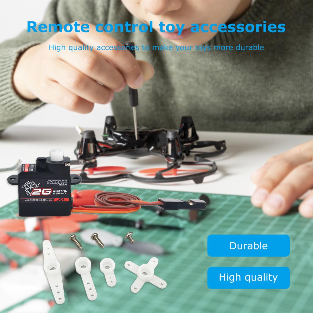 2g RC Aircraft Plastic Gear Low Voltage Micro Digital Servo Kits with Arm Screw for Children Playing Gifts Toy