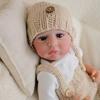 Lifelike 48cm Reborn Babies Doll Cameron Full Vinyl Body Simulation Doll Wear Khaki Knitted Overalls Realistic Newborn Baby Doll for Kid Holiday Gifts