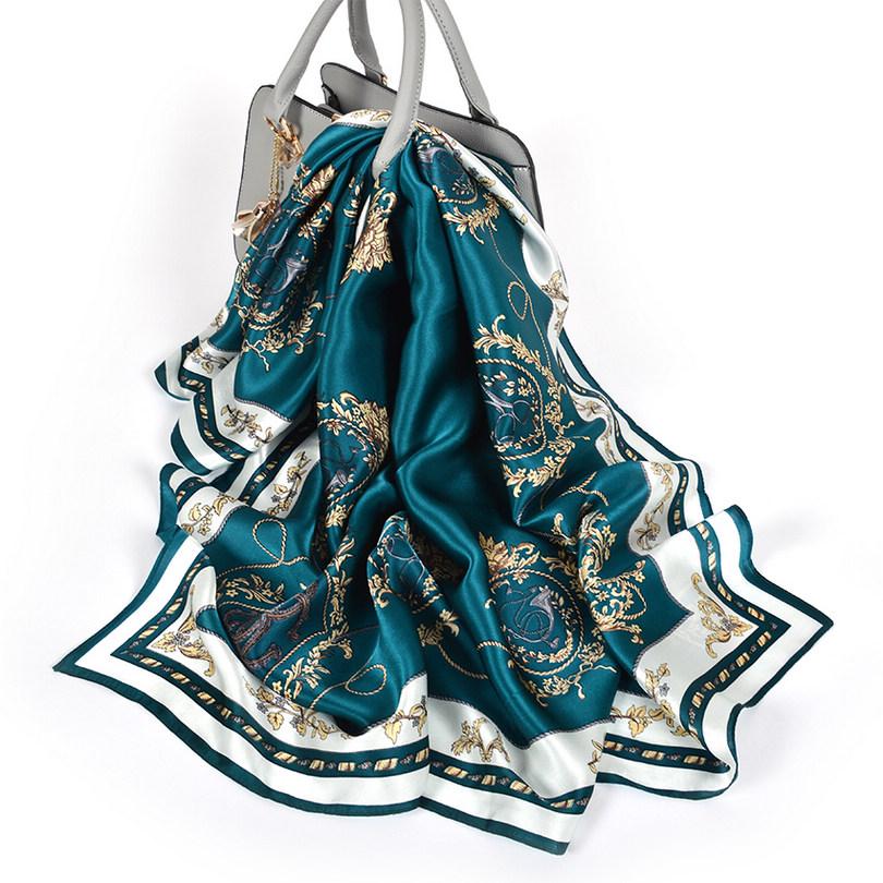 [BYSIFA] Cartoon Cat White Scarves Fashion Brand 100% Silk Scarf Shawl Printed Fall Winter Top Grade Women Scarves Wraps 88*88cm