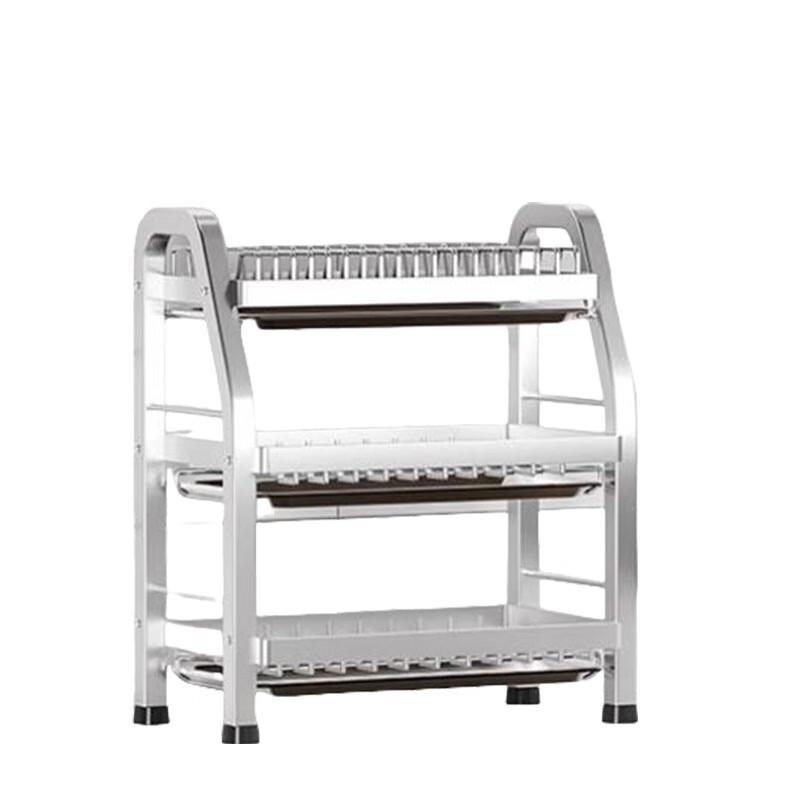 Modern 3-Tier Aluminum Dish Drying & Storage Rack