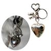 Sweet Bowknot Big Heart Pendant Keyring Silver Color Charm Keychain Decoration