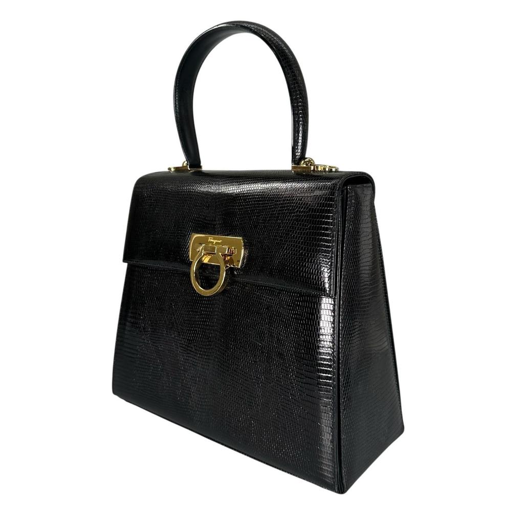 Salvatore Ferragamo Handbag black Women 2wayShoulder Bag used