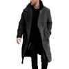 Men's Solid Color Splicing Button Pocket Work Jacket Men's Casual Long Coat