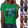 Ladies' Loose Comfortable Casual Fashionable  Heart Pattern Printed Round Neck Short Sleeved Shirt
