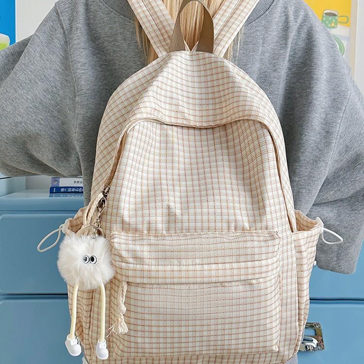 Schoolbag plaid schoolbag small fresh high school girl backpack college student lightweight simple computer bag campus student schoolbag