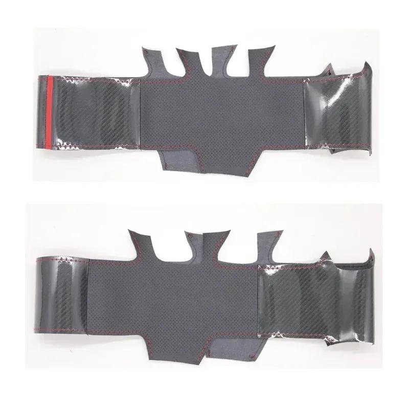 Black Artifcial Carbon Fiber Leather Car Steering Wheel Cover for Mitsubishi Lancer 10 EVO Evolution 2008-2014