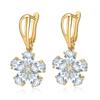 HUAMI New Plated Gold Drop Earings Flower Jewelry Two AAA Zircon Long-lasting Gift For Sister Bizuteria Damska