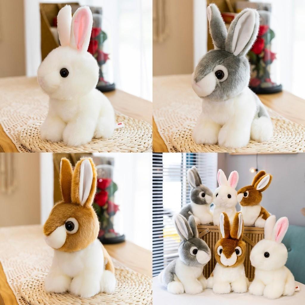 Adorable Long-eared Bunny Plush Toy Cute White Rabbit Stuffed Animal For Kids
