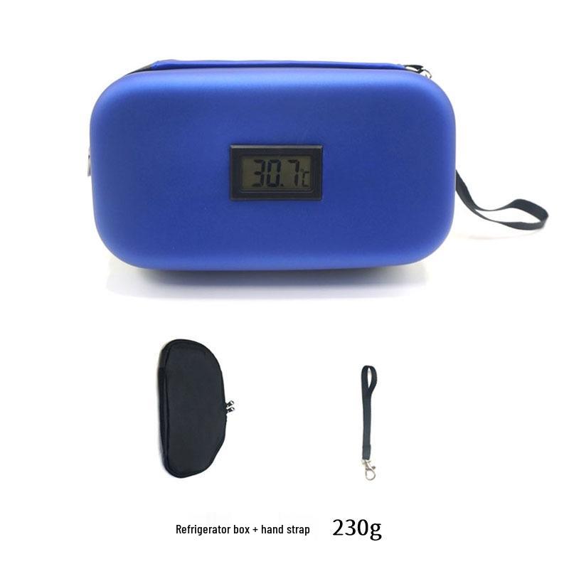 Portable Insulin Cooler Bag with Thermometer and Ice Pack for Outdoor Use
