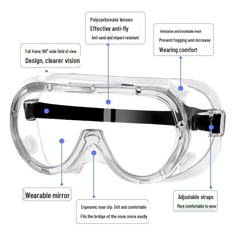 Anti-Fog Dustproof Windproof Protective Safety Goggles for Men and Women