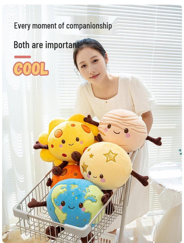 Adorable Plush Planet Pendant: Moon, Earth, Saturn, and Mars - Perfect Kids Birthday or Qixi Gift